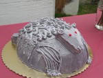 For real, it's a red-velvet armadillo cake!